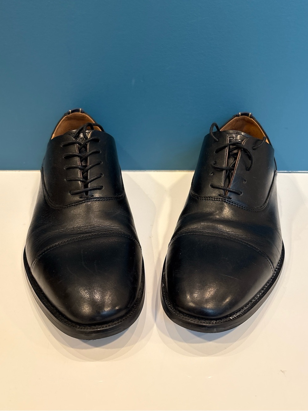 Brooks Brothers Black Leather Cap Toe Oxford Dress Shoes Men’s 9.5